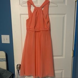 WORN ONCE: DAVIDS BRIDAL CORAL BRIDESMAID DRESS